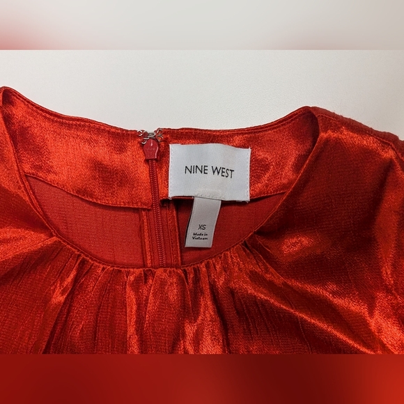 NWT Nine West XS Womens Red Long Sleeve Dress 'Luxe Animal' - Picture 9 of 13